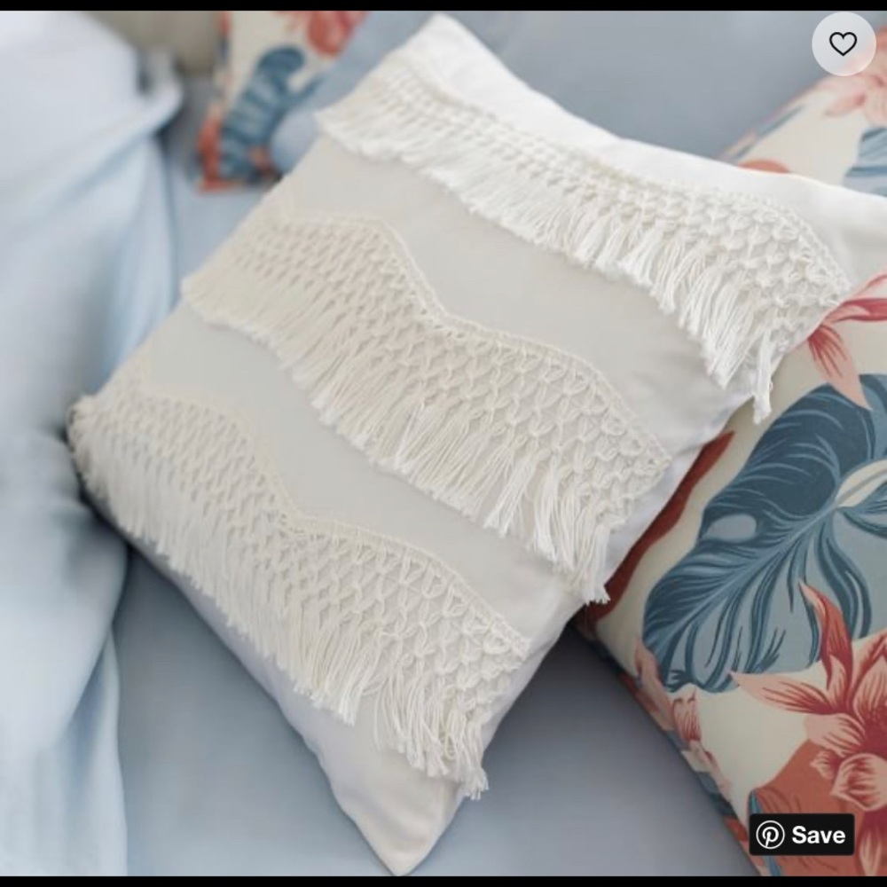 White Boho Pillow Cover